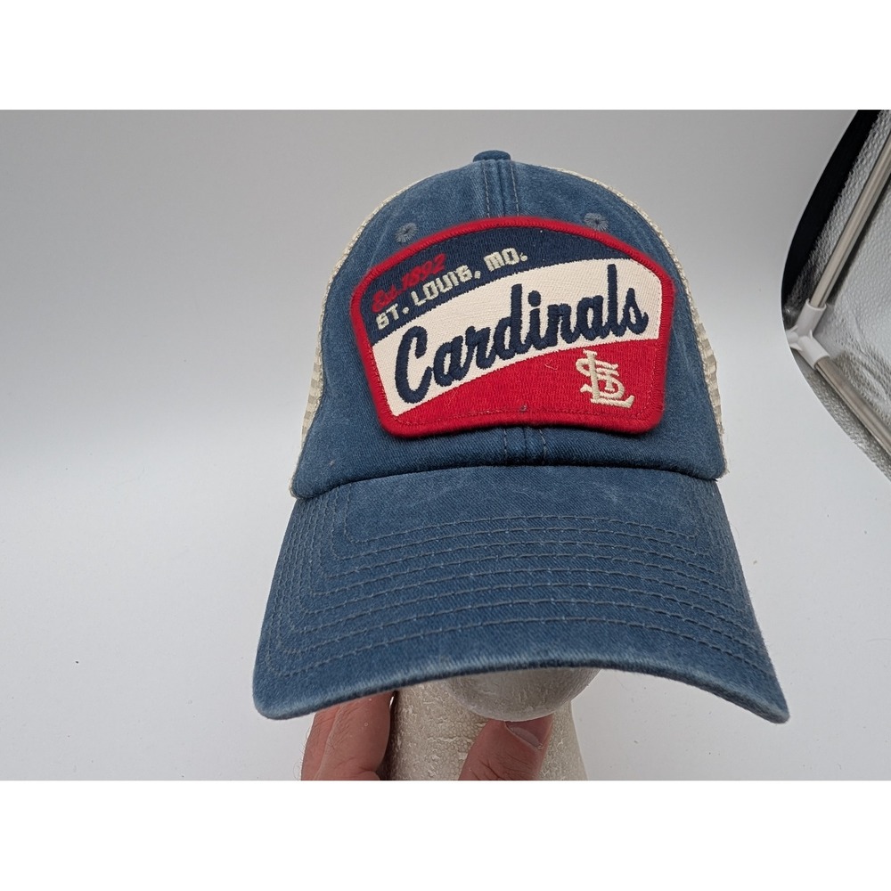 American Needle St Louis Cardinals Cooperstown Collection Trucker Hat Blue Mesh